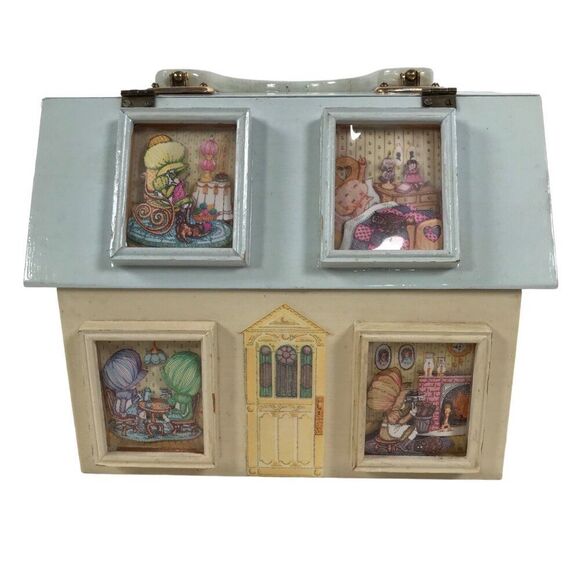 Vintage 1970s Holly Hobby Coquette Cottagecore Wooden Dollhouse Purse Handbag - Picture 3 of 11